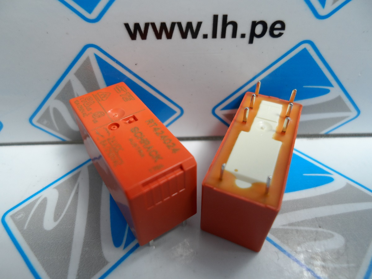 RT424024 6-1393243-8     Relay electromagnético DPDT, 24VDC, 8 Pines